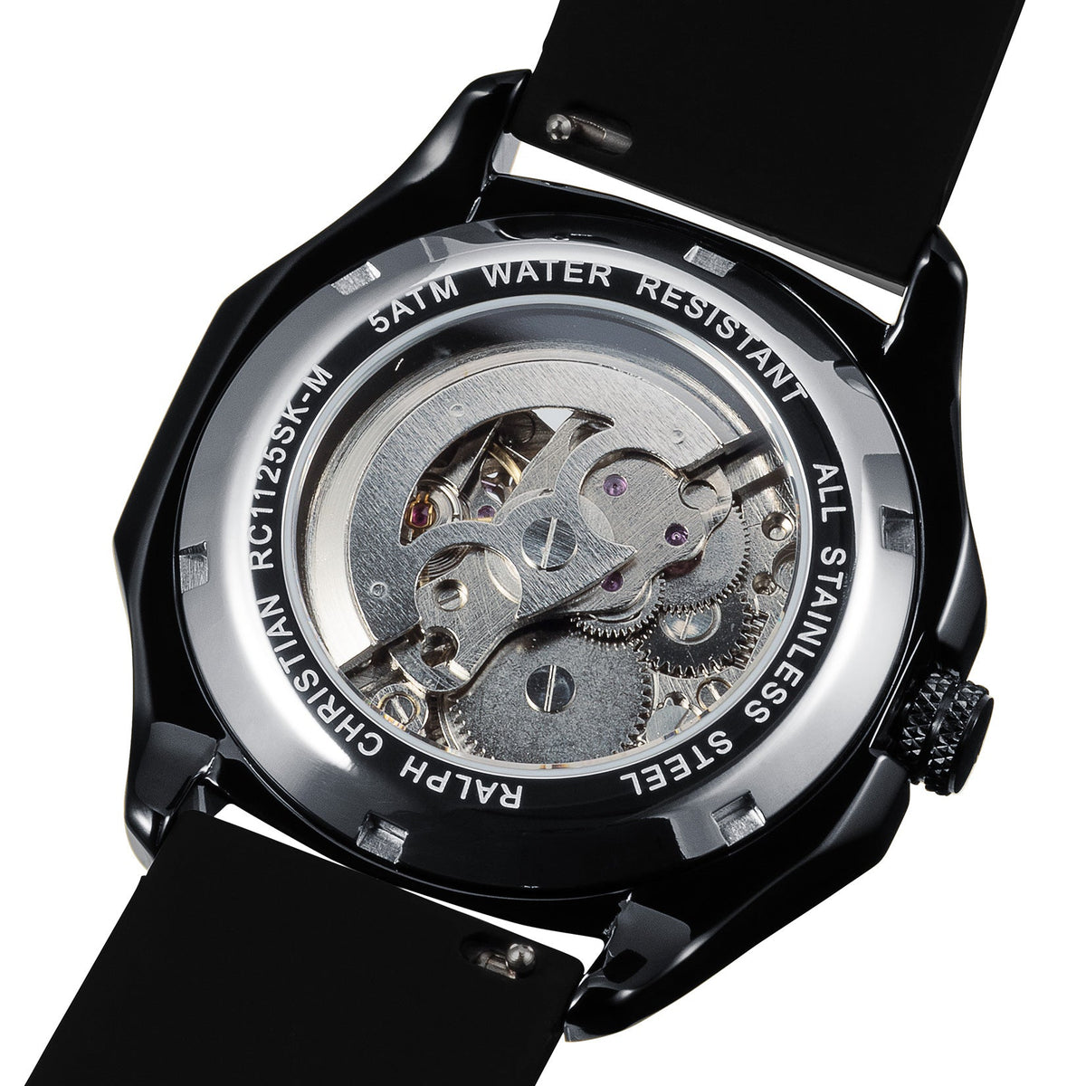 The Avalon Black watch rear angle view