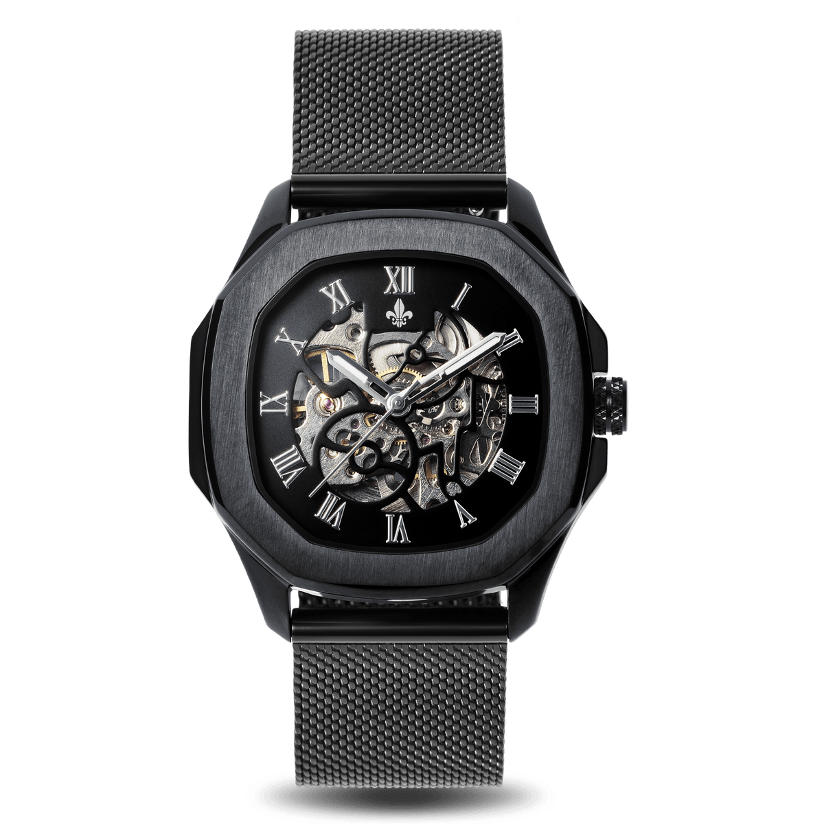 The Avalon Black + Black Mesh Strap