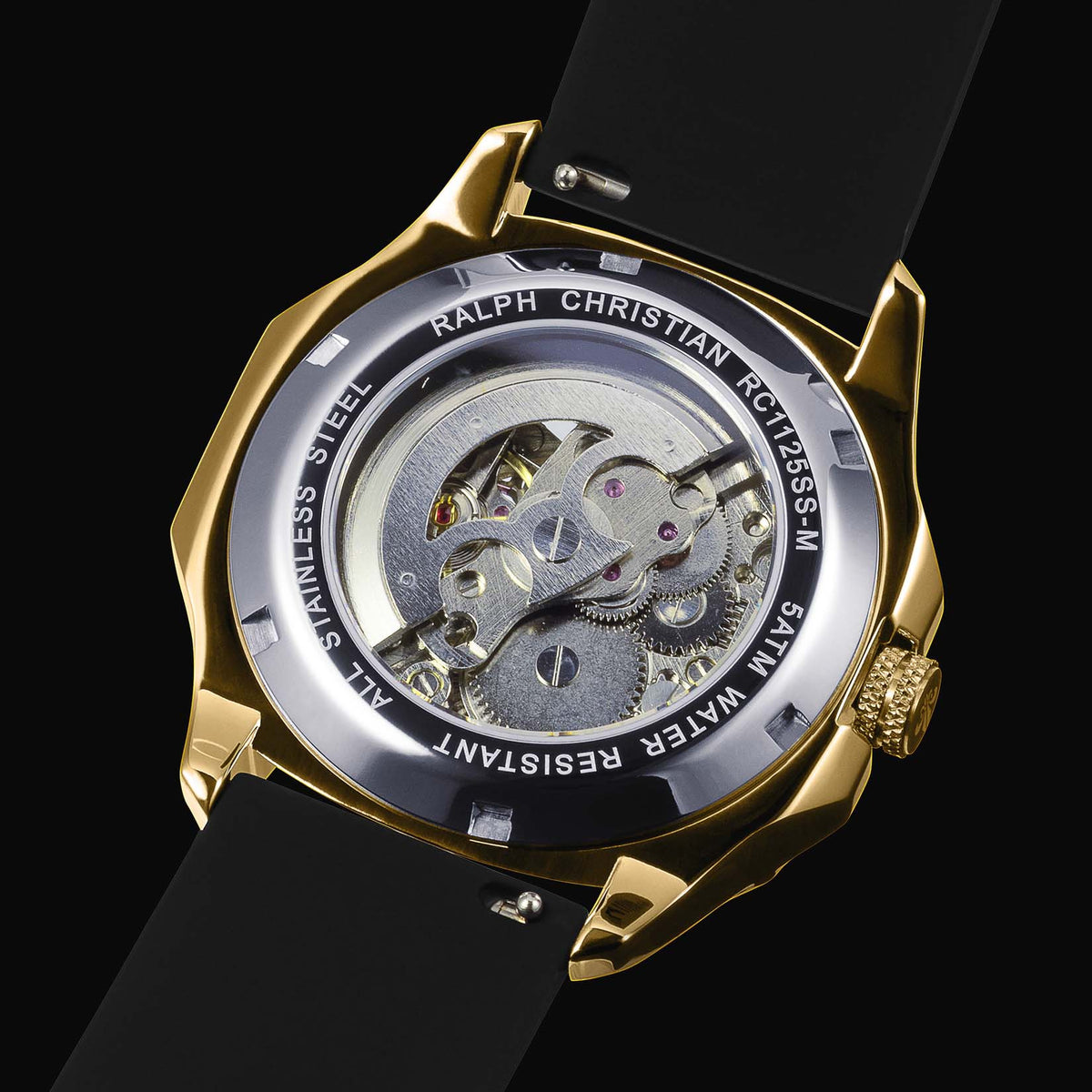 The Avalon Gold watch rear angle view