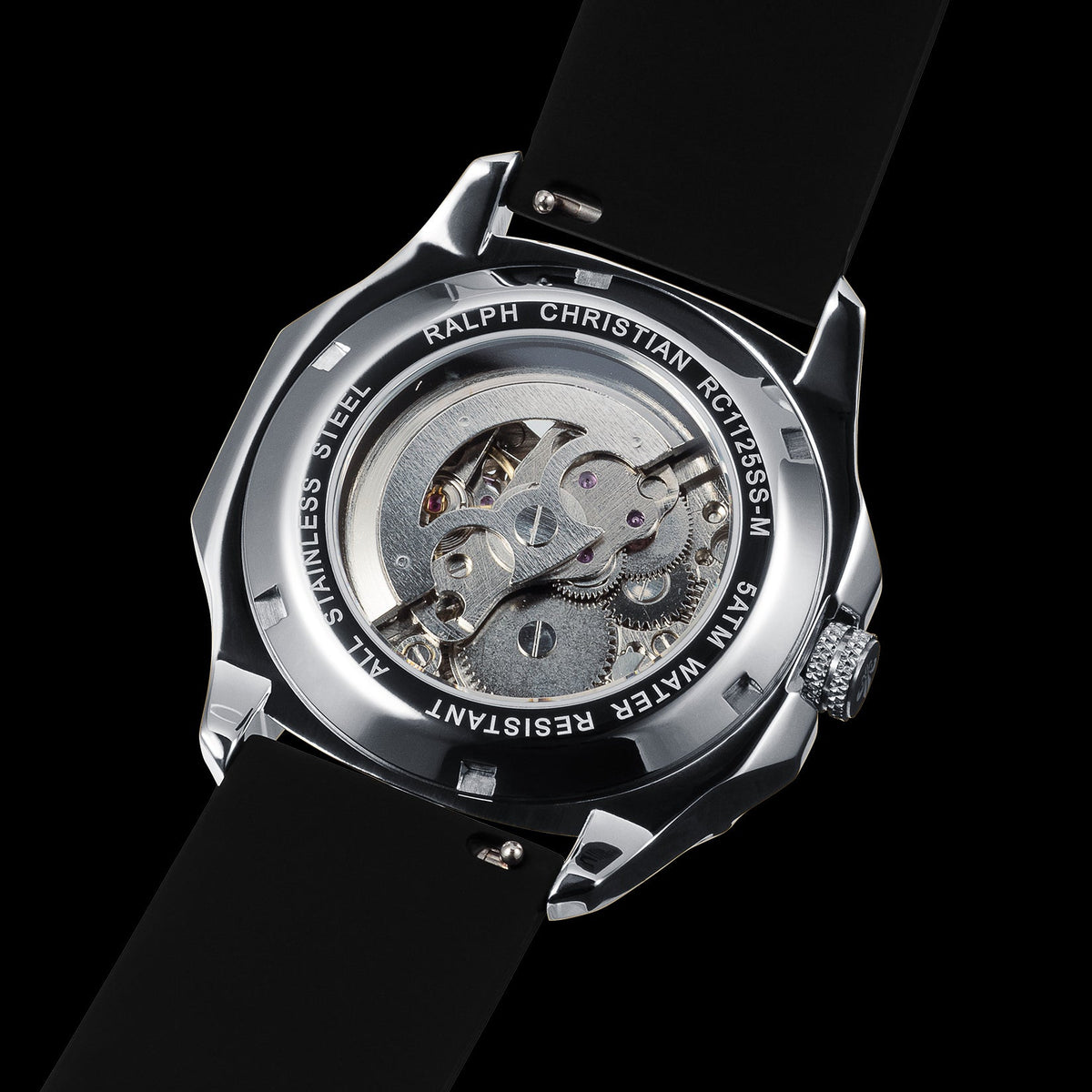The Avalon Silver watch rear angle view