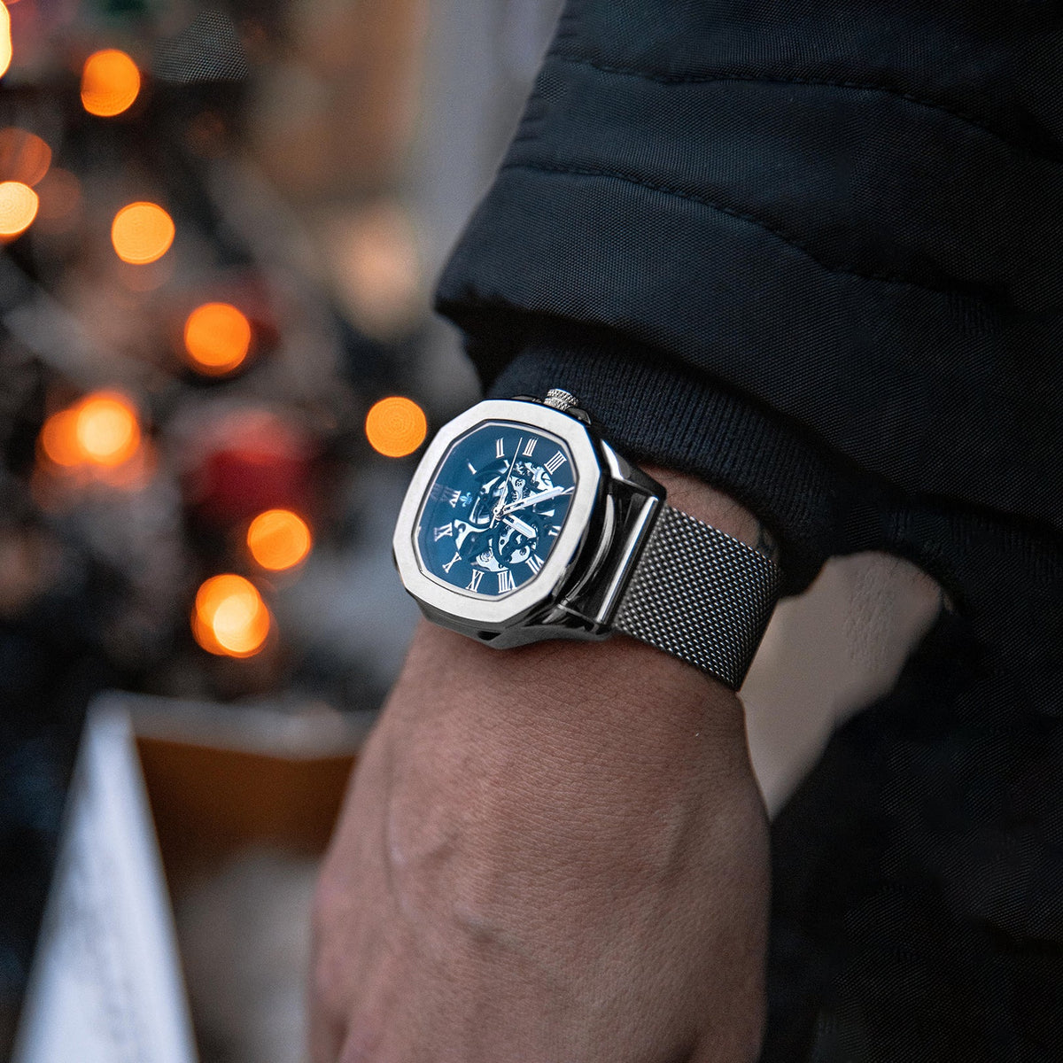 The Avalon Silver + Silver Mesh Strap