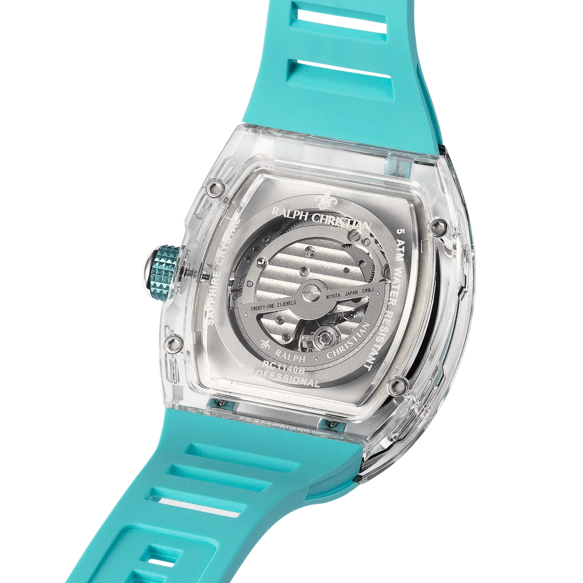 The Ghost Automatic Aqua Blue watch rear view