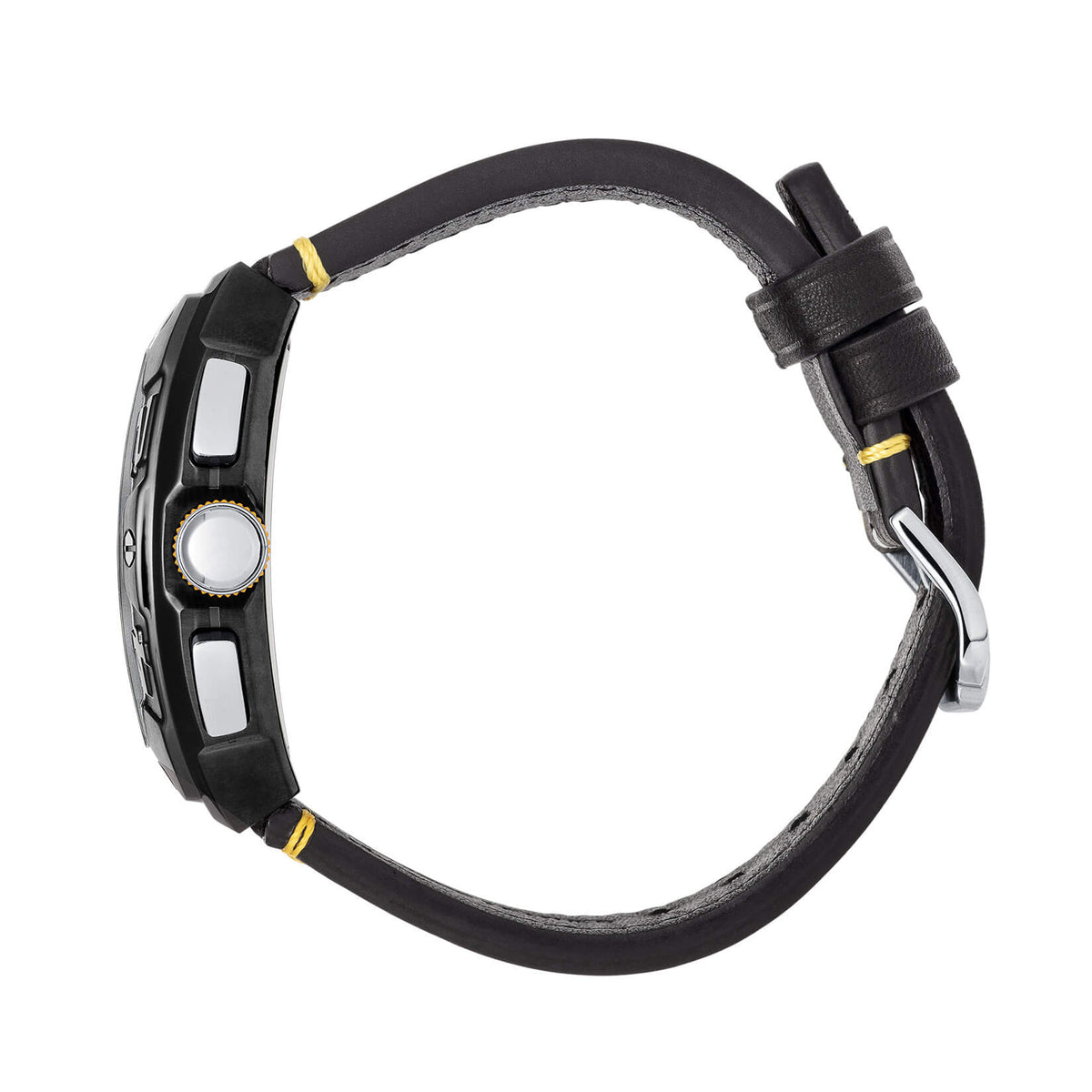 The Intrepid Chronograph Black and Yellow watch side view