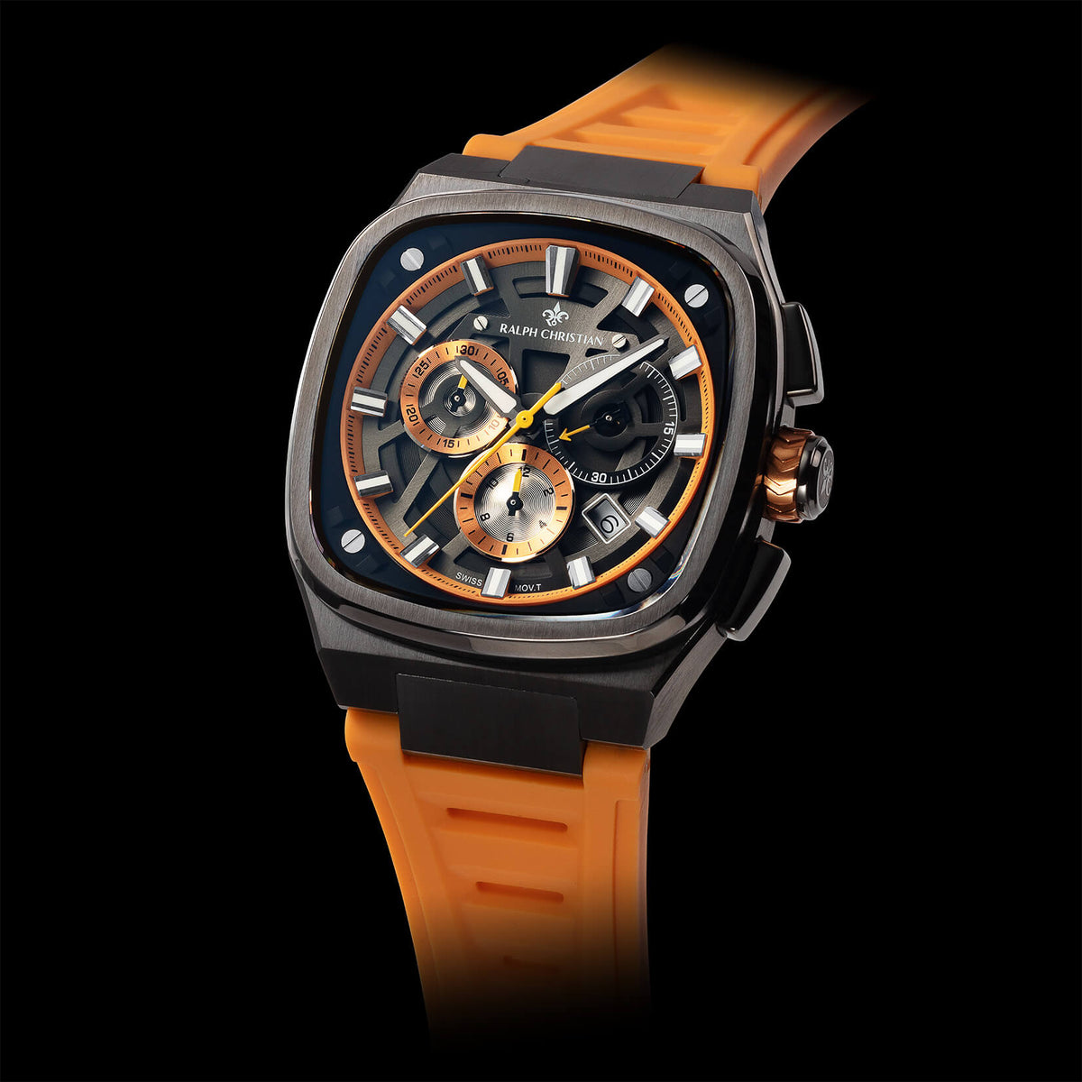The Legacy Chrono Ember Shadow watch angle view