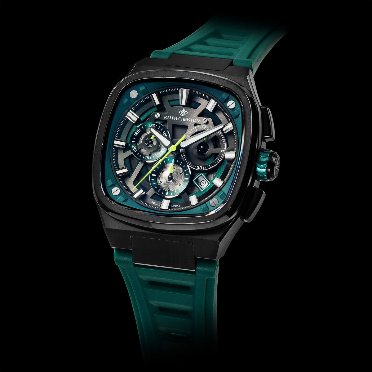 The Legacy Chrono Midnight Forest watch angle view