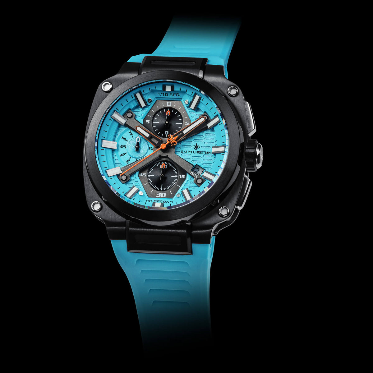 The Titan Chrono Aqua Volt watch angle view