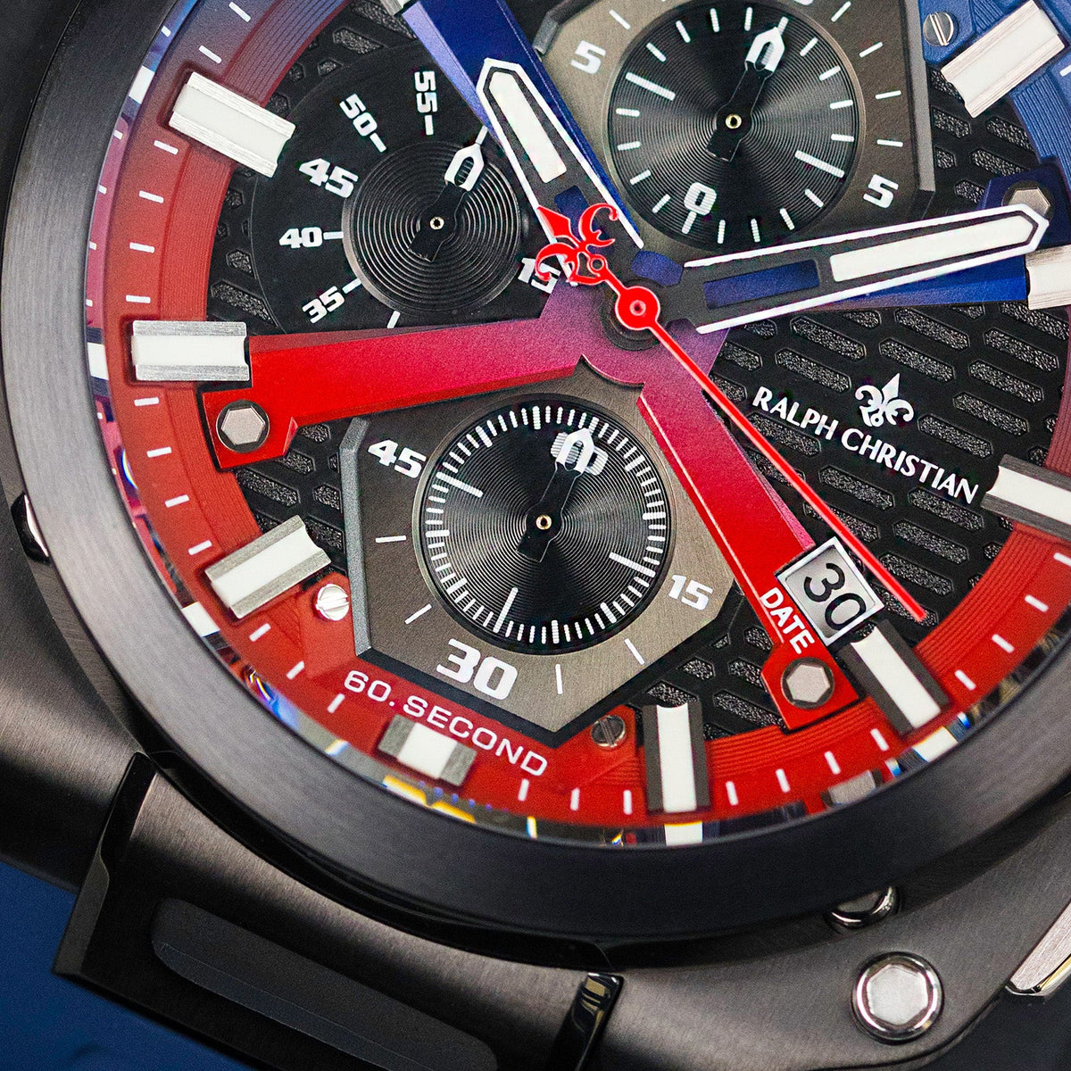 The Titan Chrono Hyperburst watch macro detail alternate