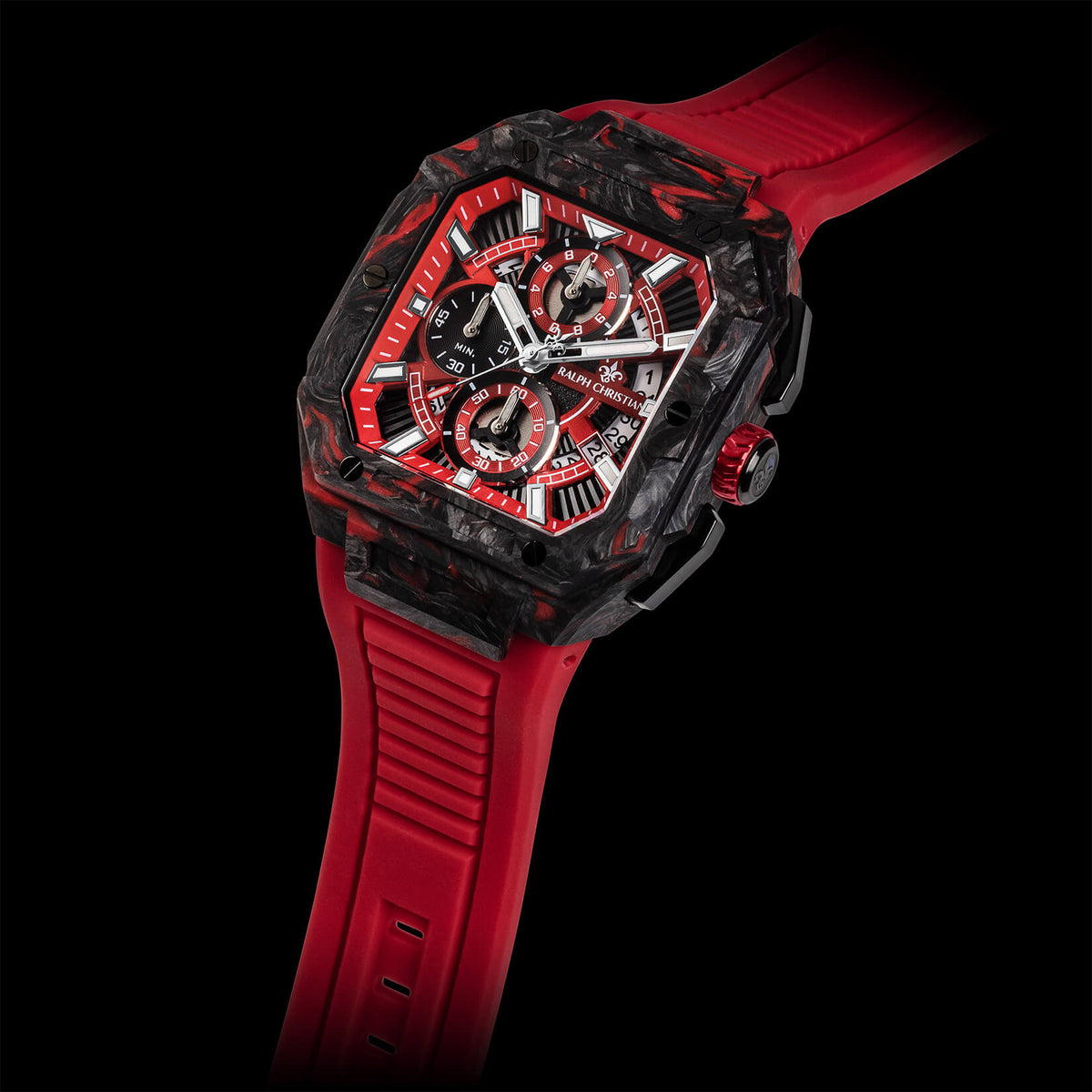 The Vanguard Carbon Chrono - Crimson Ember