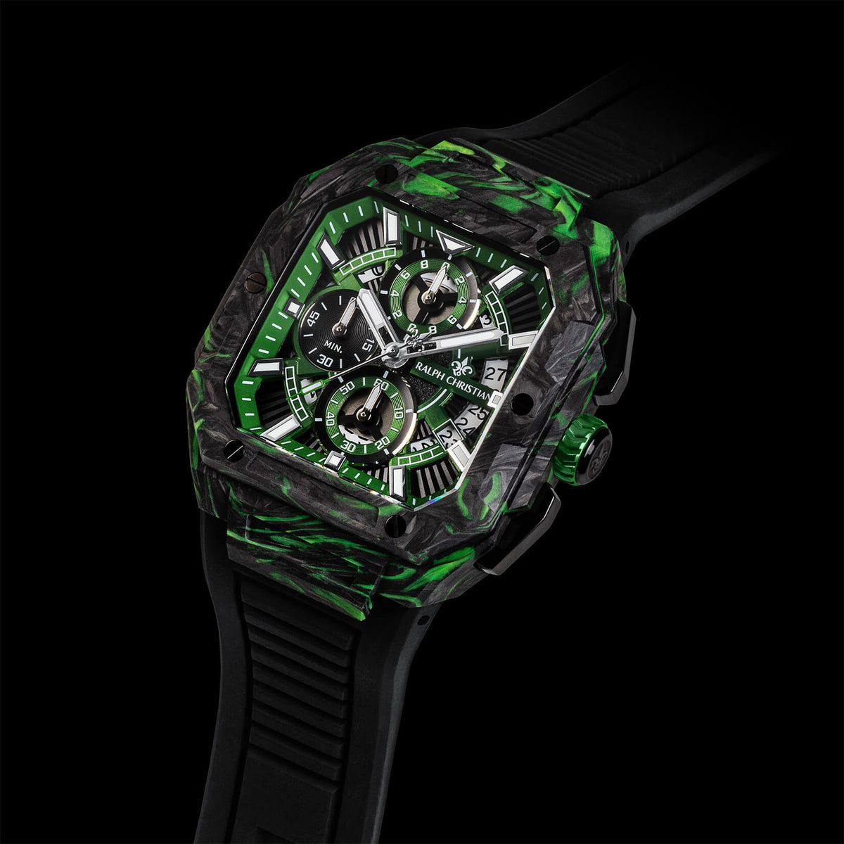 The Vanguard Carbon Chrono - Emerald Shadow