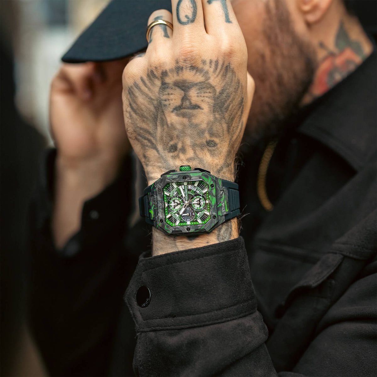The Vanguard Carbon Chrono - Emerald Shadow