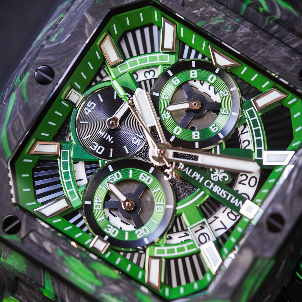 The Vanguard Carbon Chrono - Emerald Shadow