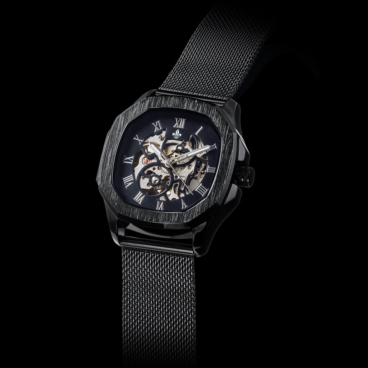 The Avalon Black + Black Mesh Strap