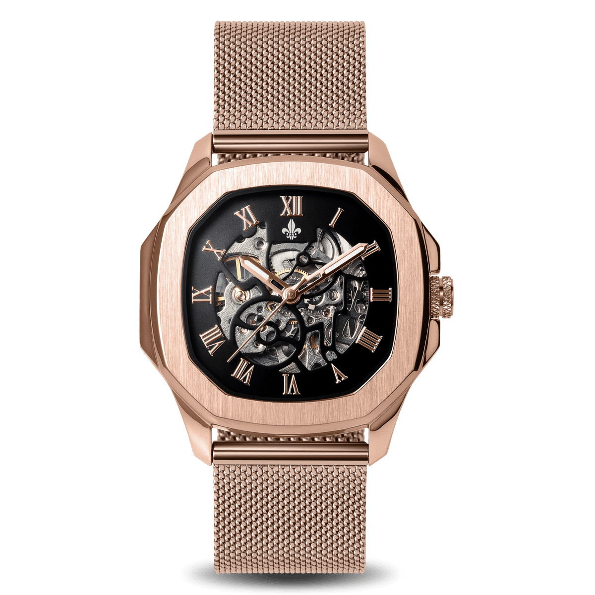 The Avalon Rose Gold + Rose Gold Mesh Strap
