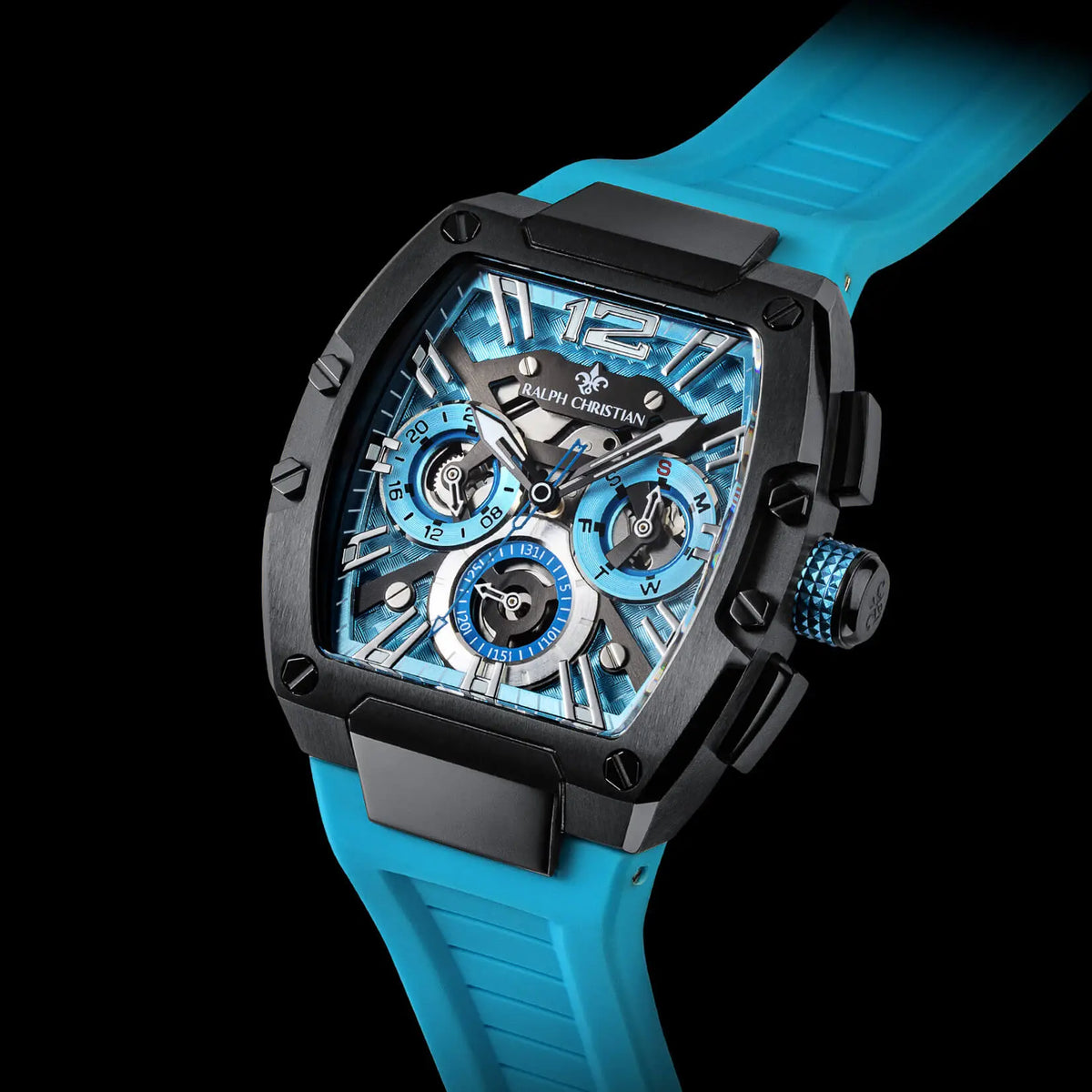 The Intrepid Sport Arctic Blue watch angle view