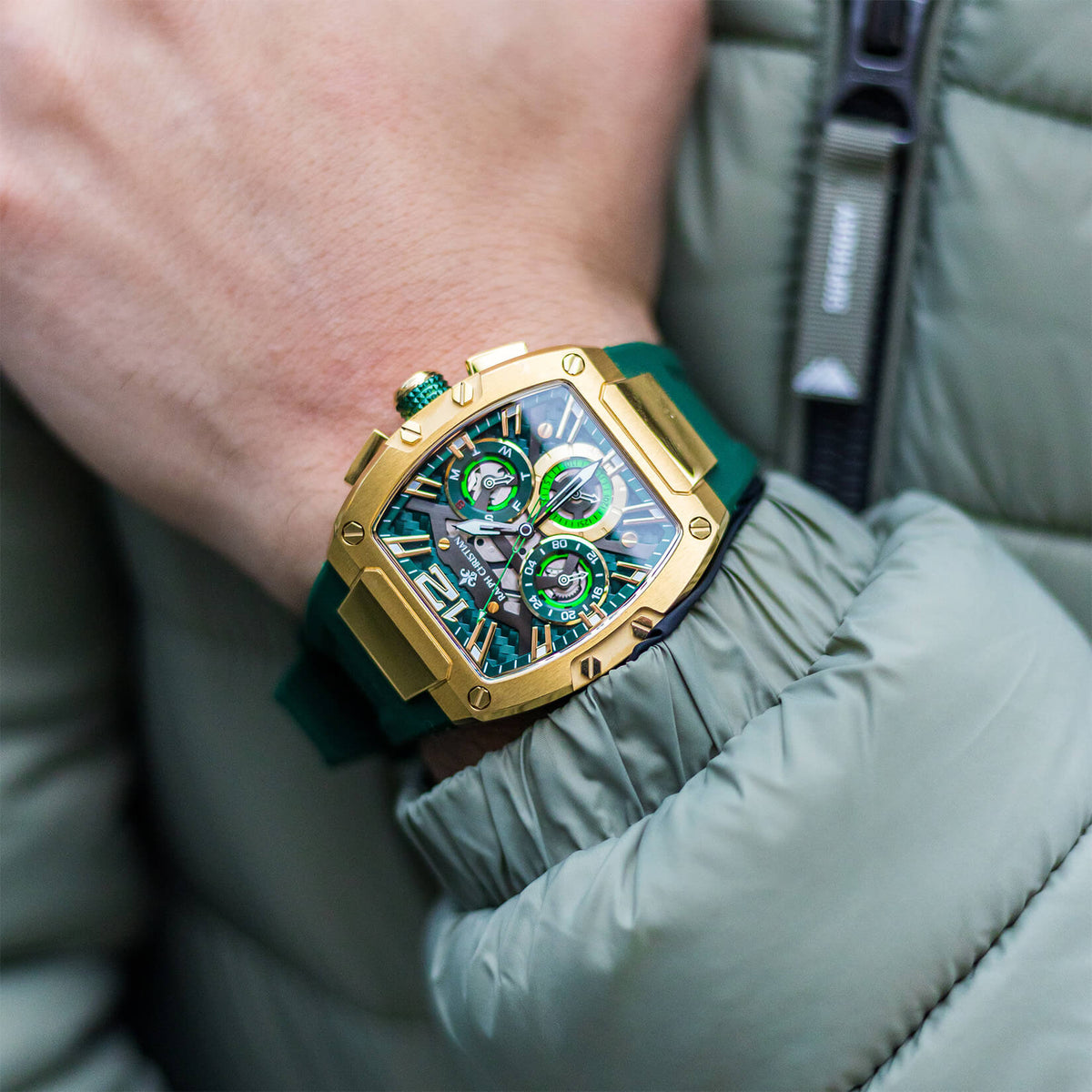 The Intrepid Sport Gold watch detail shot