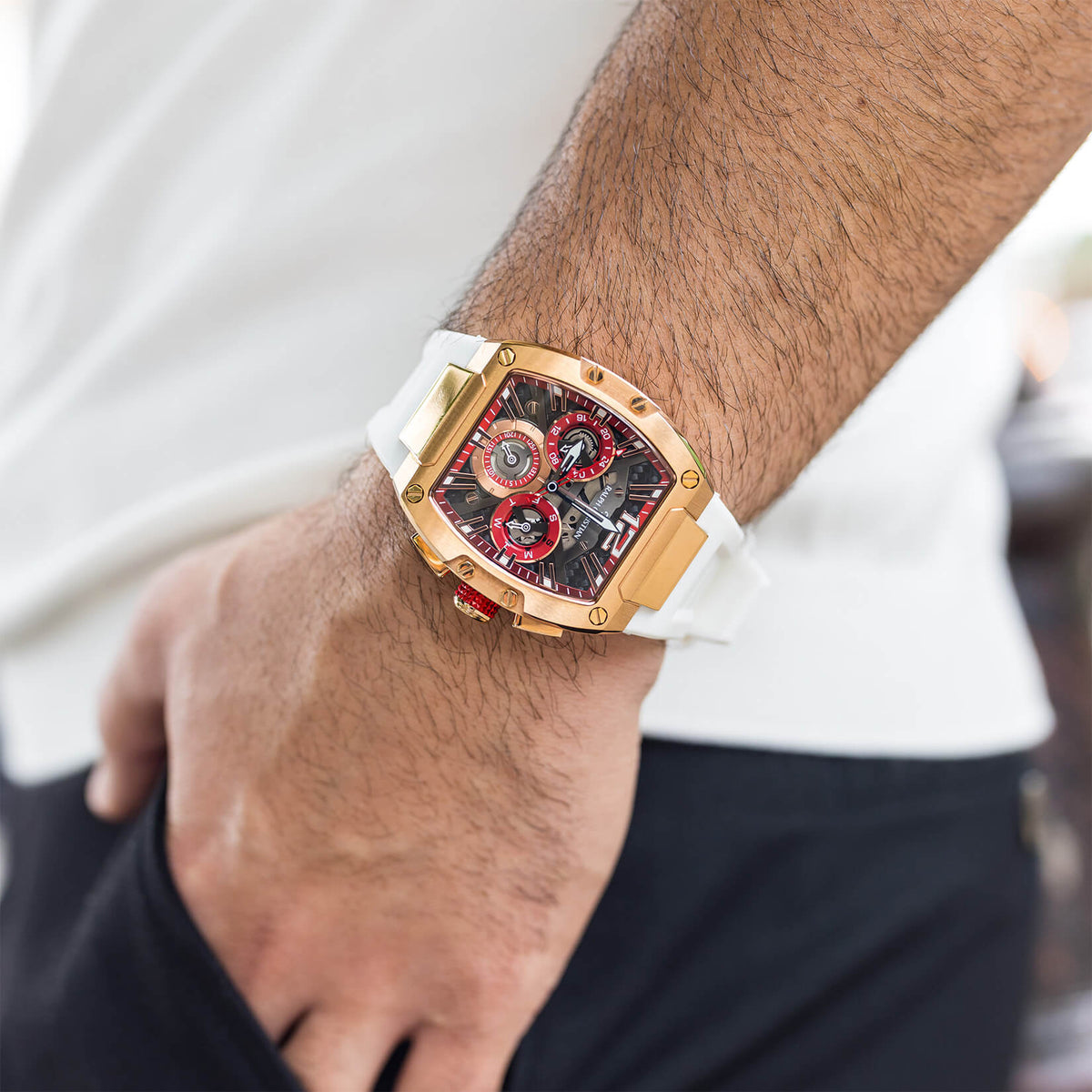 The Intrepid Sport Ice White watch detail shot