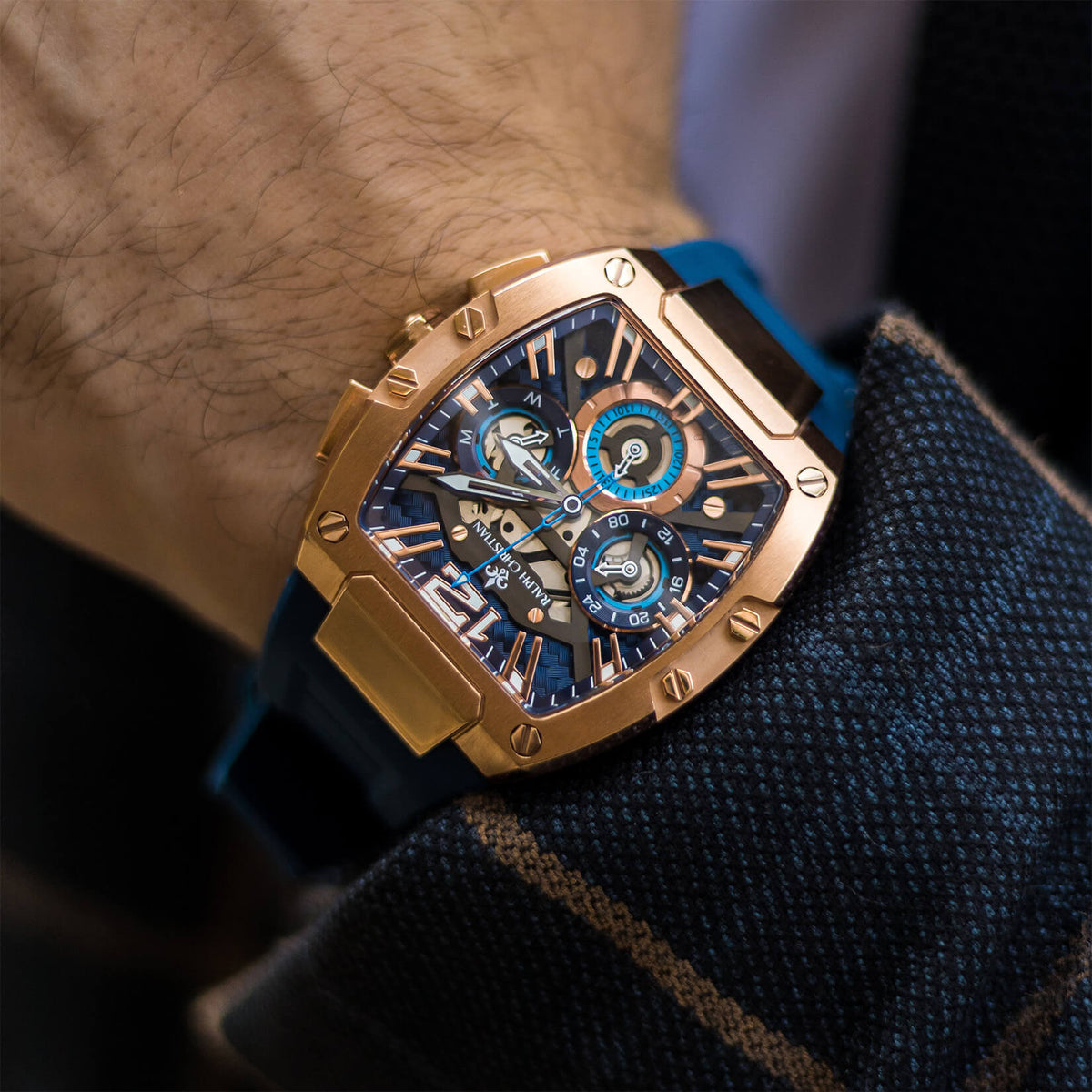 The Intrepid Sport Rose Gold watch detail shot