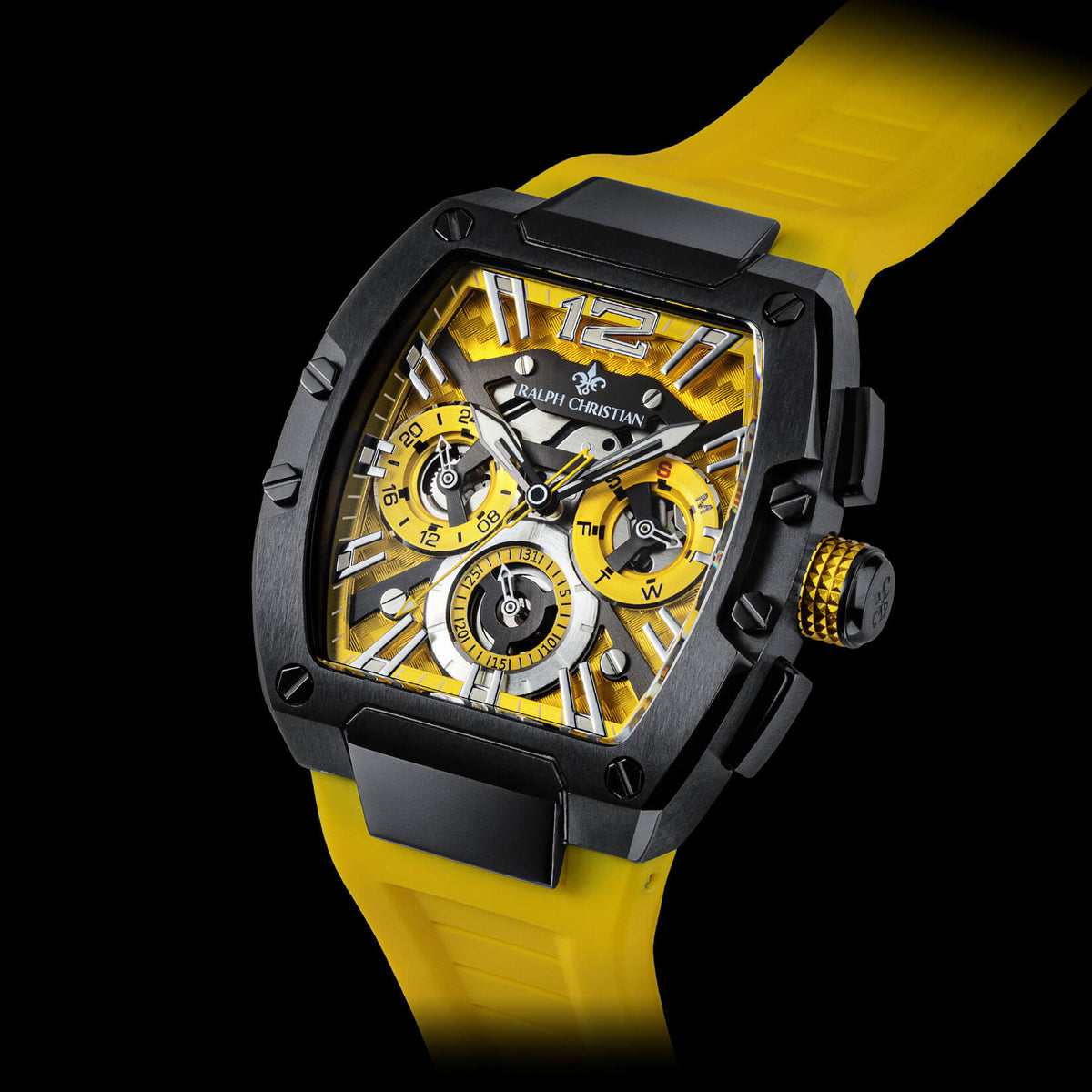 The Intrepid Sport Electric Yellow watch angle view
