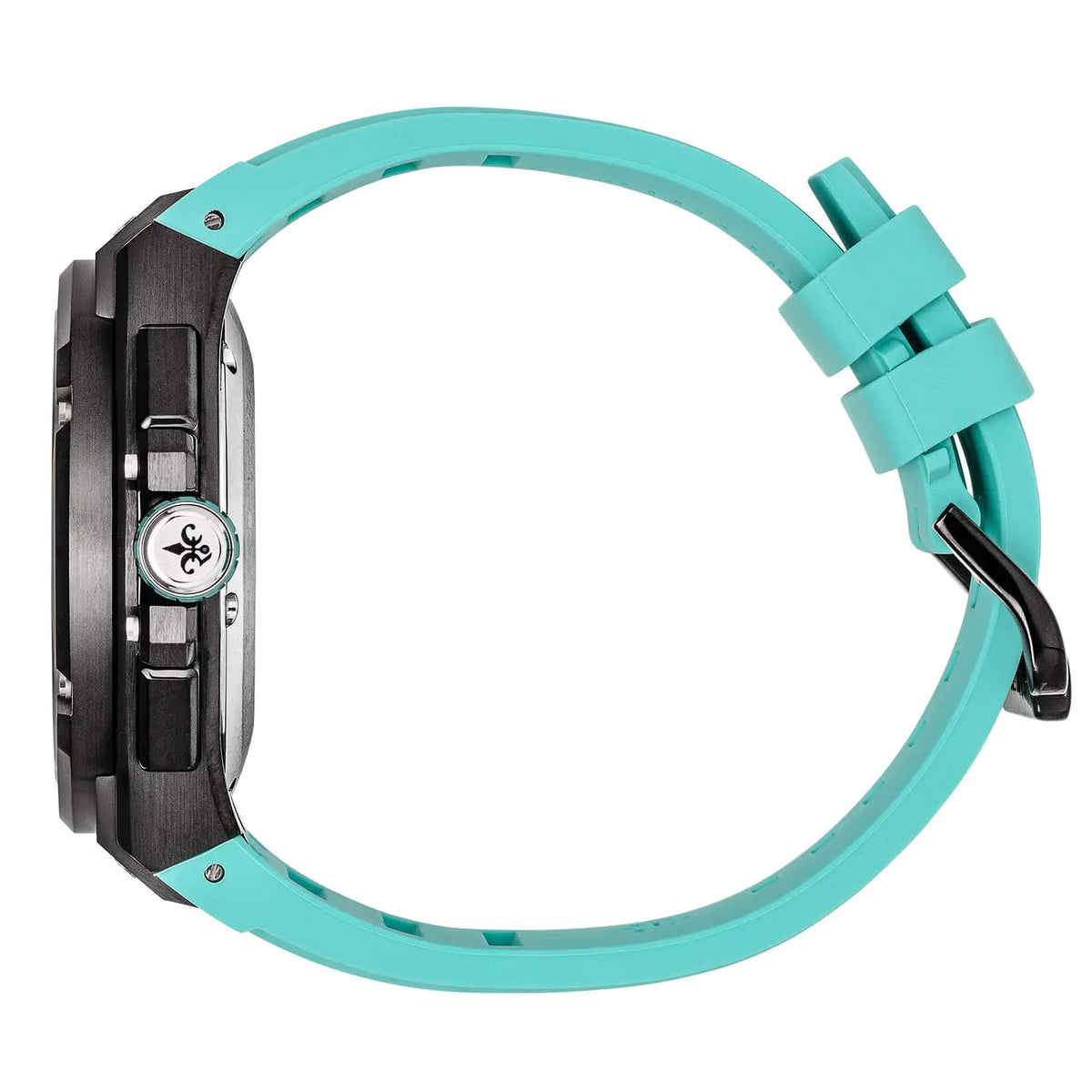 The Apex Chrono Aqua Marine watch side view