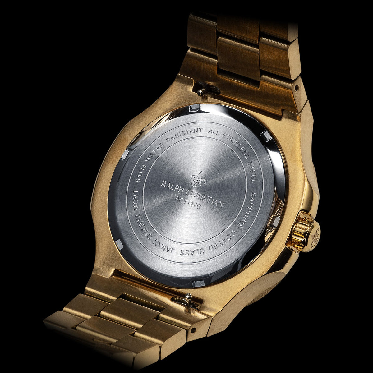 The Frosted Stellar Gold watch rear view