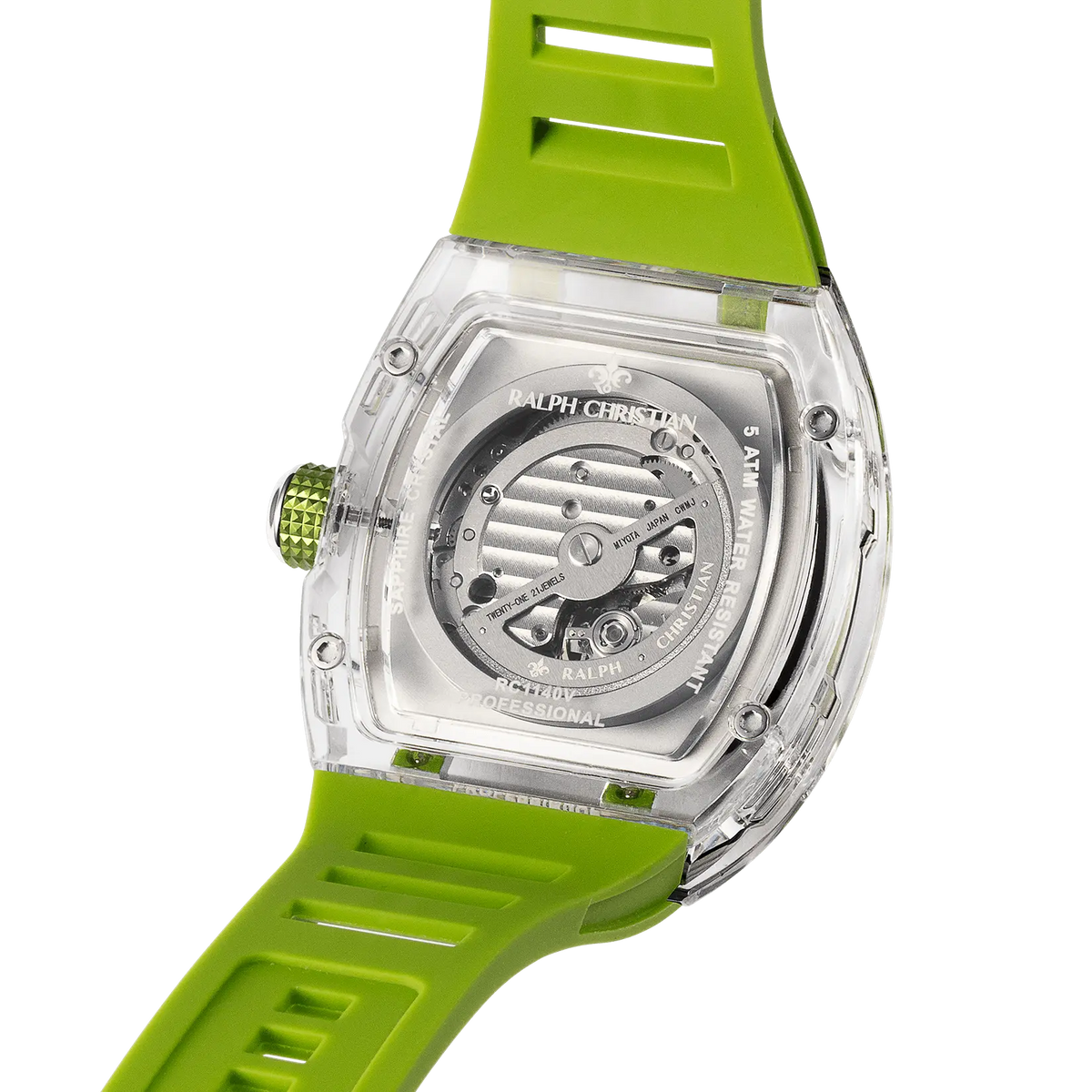 The Ghost Automatic Acid Green watch rear view