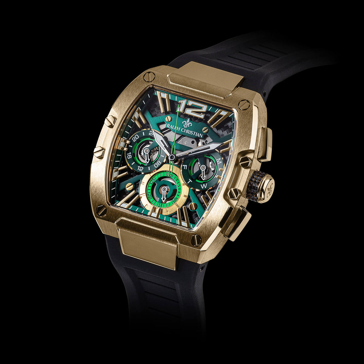 The Intrepid Sport Gilded Black watch angle view