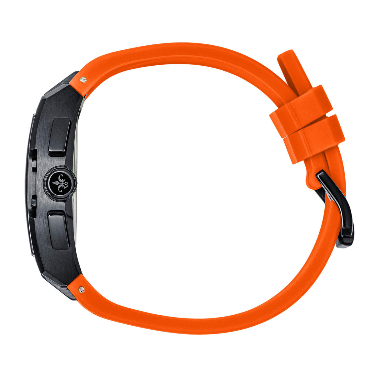The Intrepid Sport Neon Orange watch side view