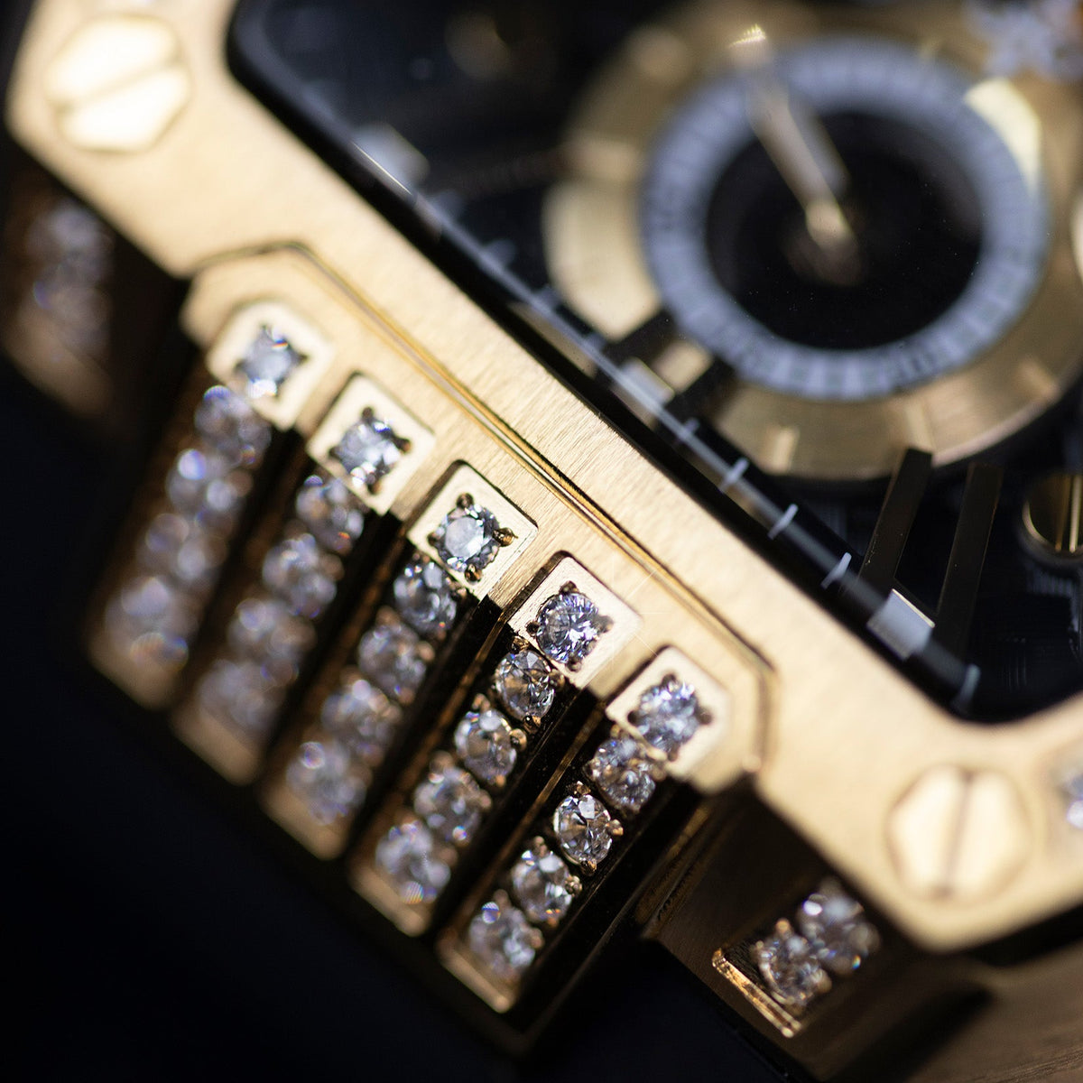 The Intrepid Sport Ice Midas Black watch close-up detail