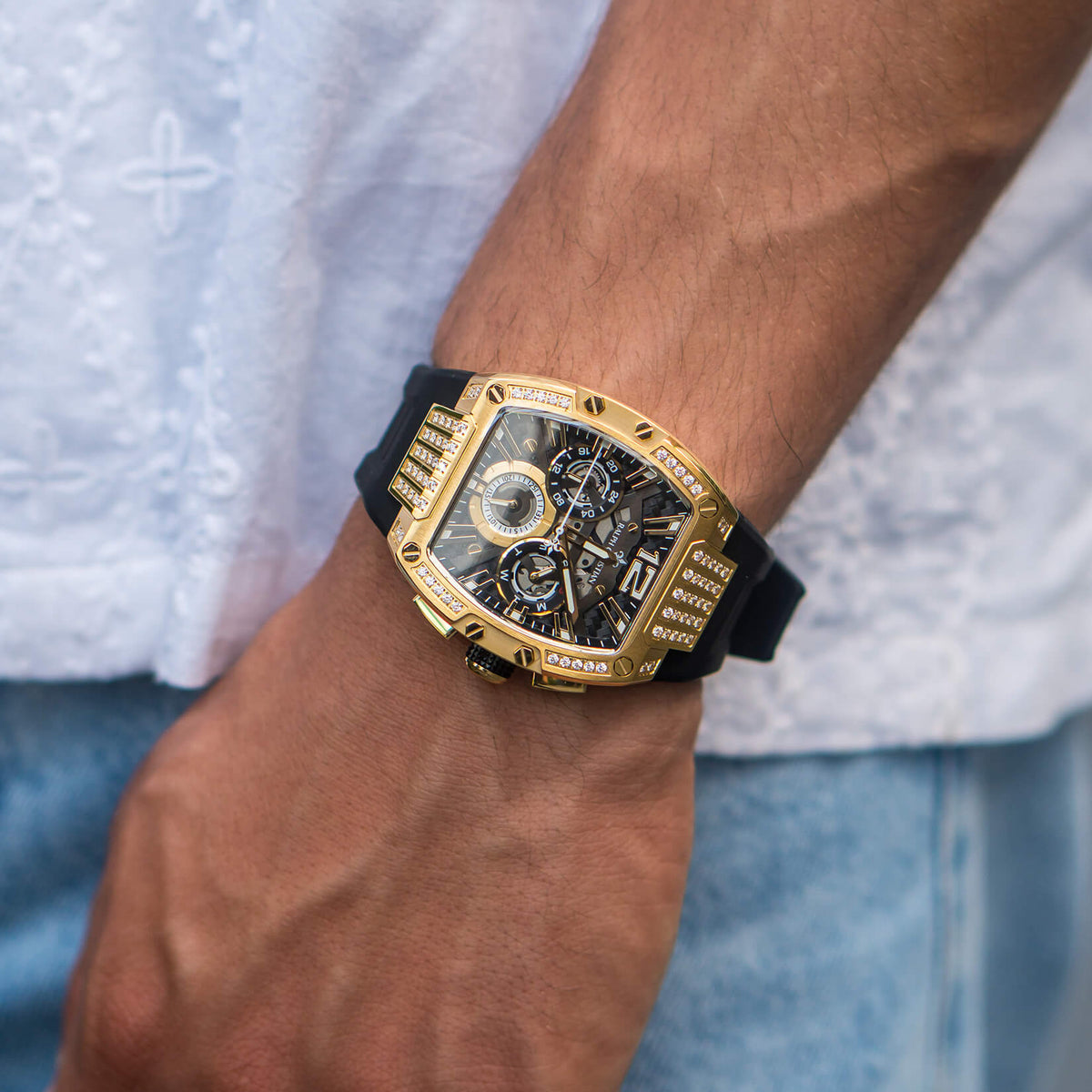 The Intrepid Sport Ice Midas Black watch lifestyle shot