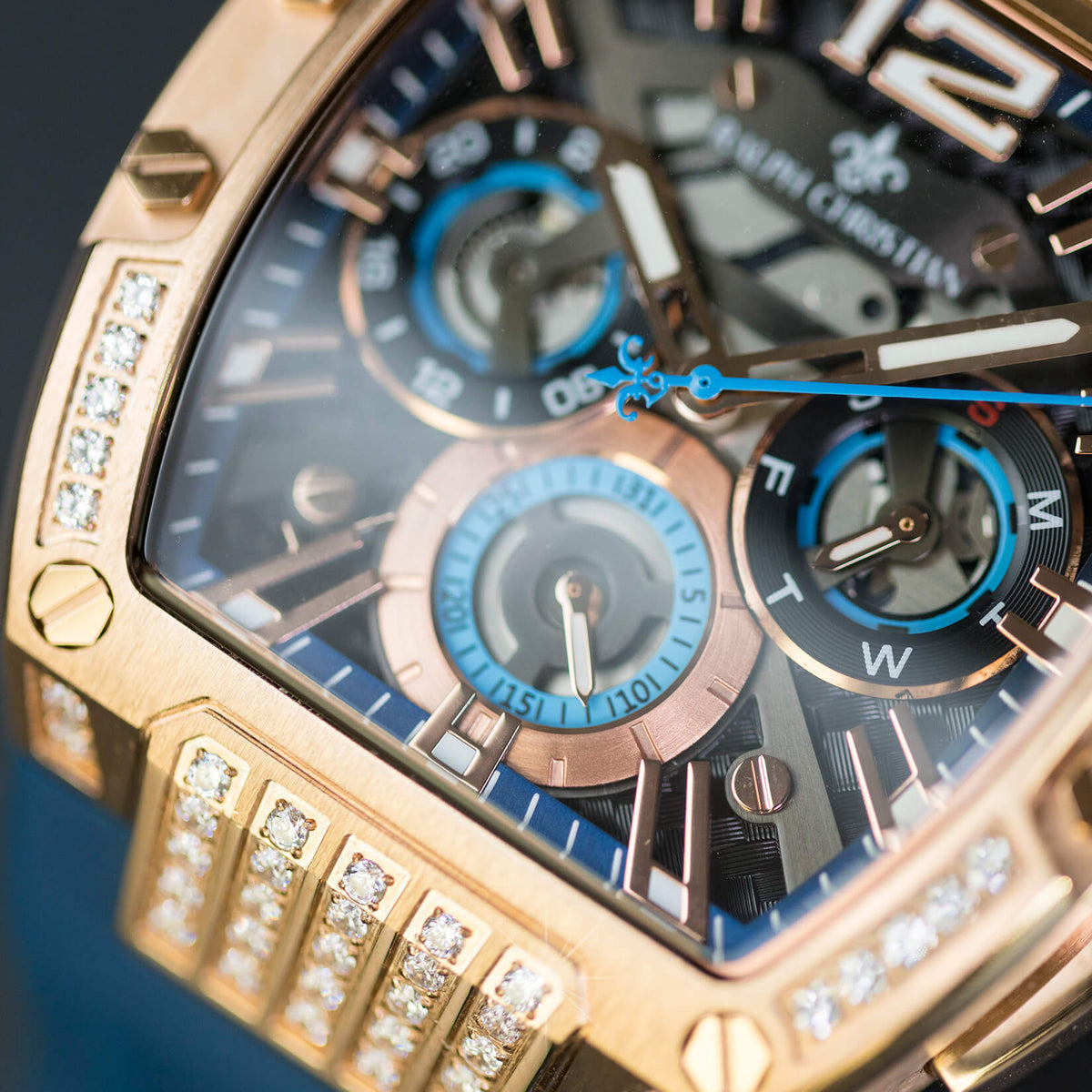 The Intrepid Sport Ice Royal Blue watch close-up detail
