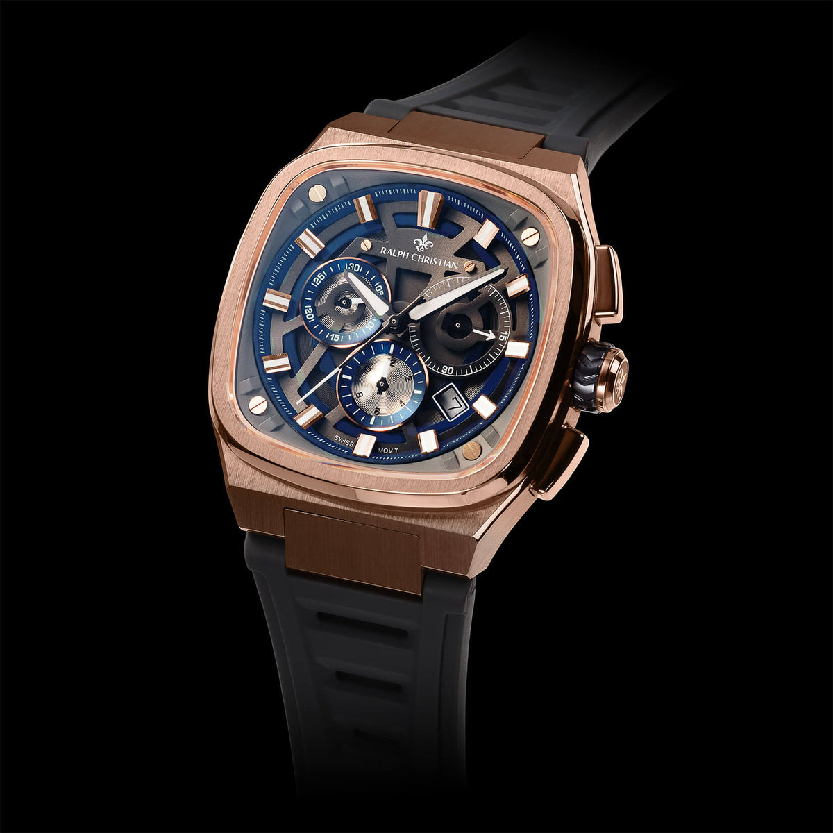 The Legacy Chrono Graphite Eclipse watch angle view