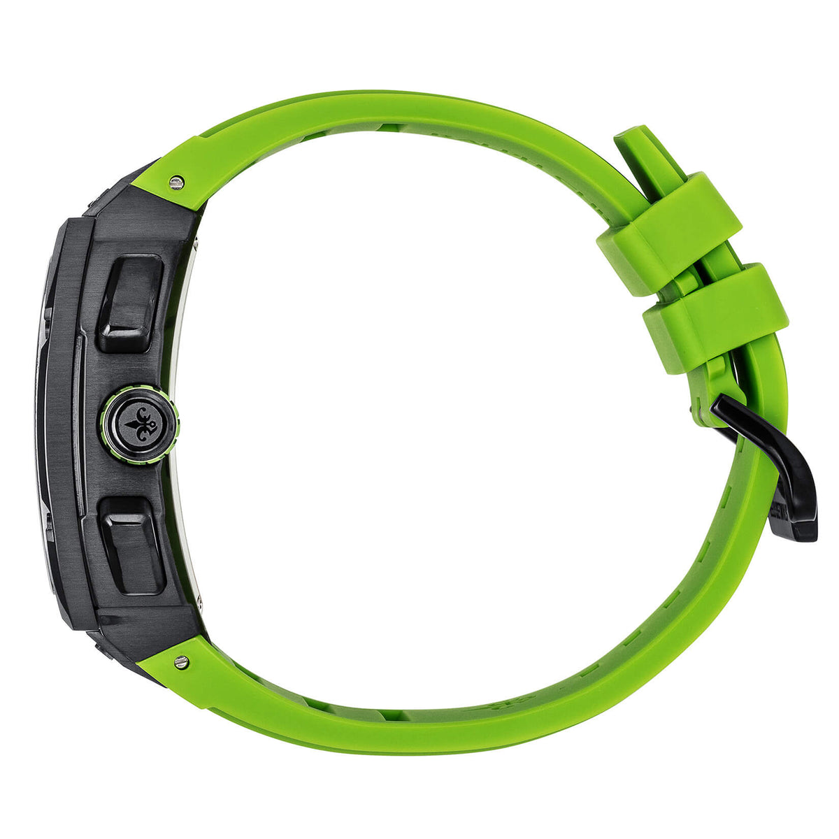 The Polaris Chrono Lime Green watch side view